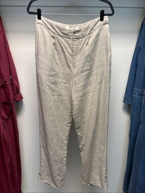 Linen Wide Leg Pants — Natural